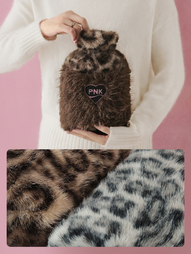 Leopard Water Filled Hot Water Bottle - Pink 50.72 OZ