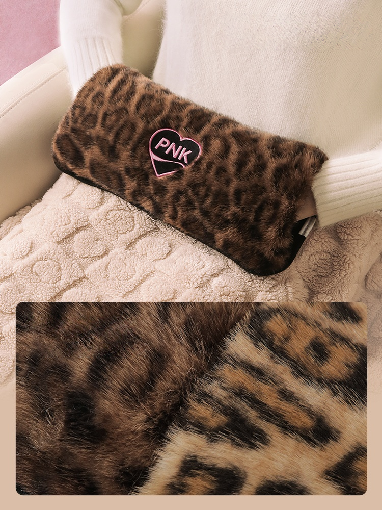 Leopard Electric Hot Water Bottle - Pink