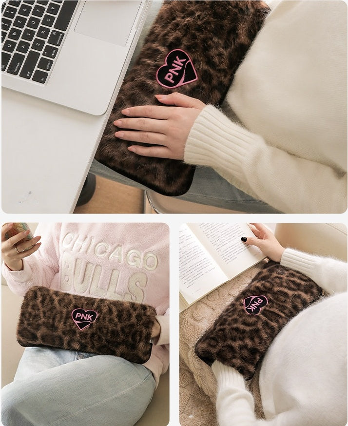 Leopard Electric Hot Water Bottle - Brown
