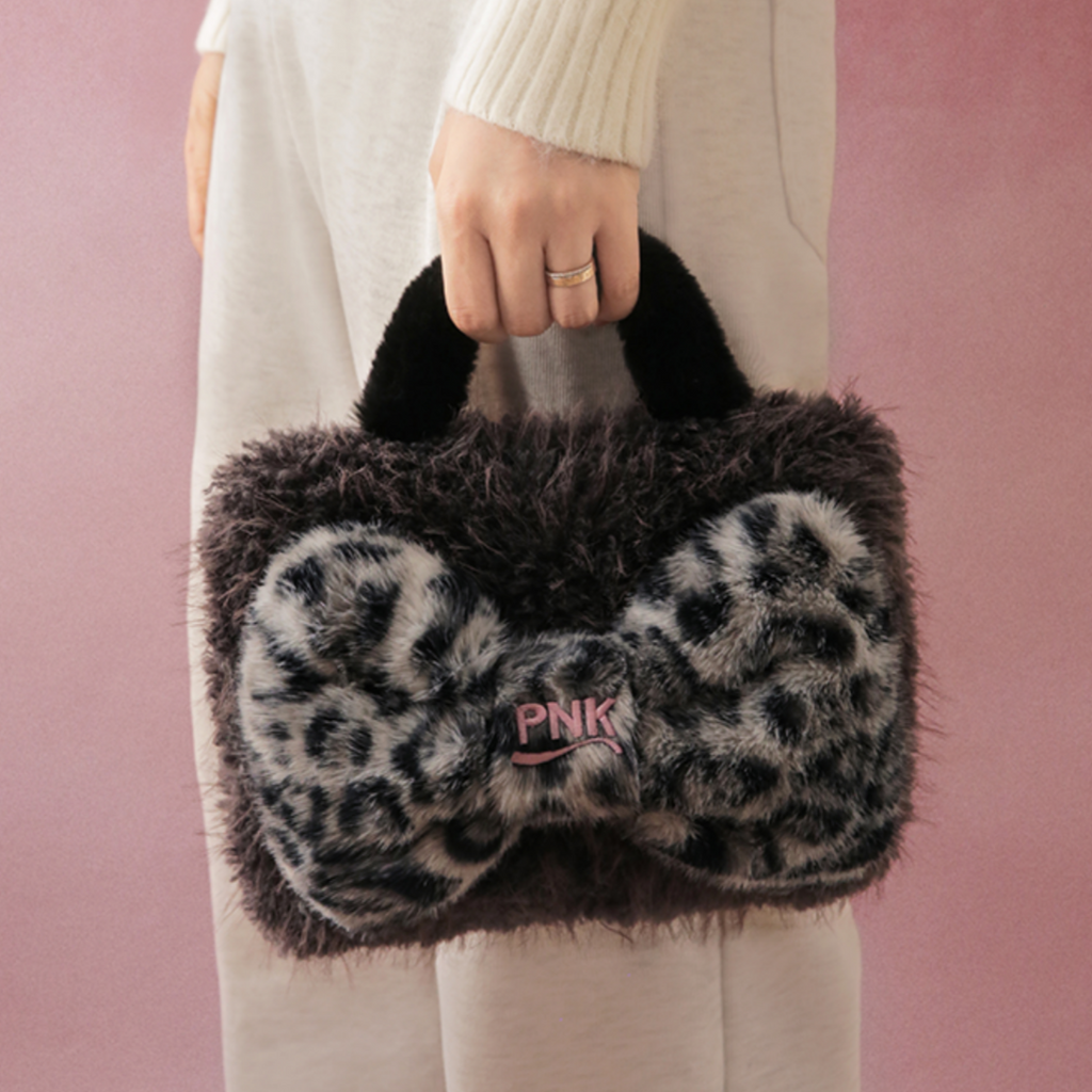 Leopard Bow Hot Water Bottle - Pink