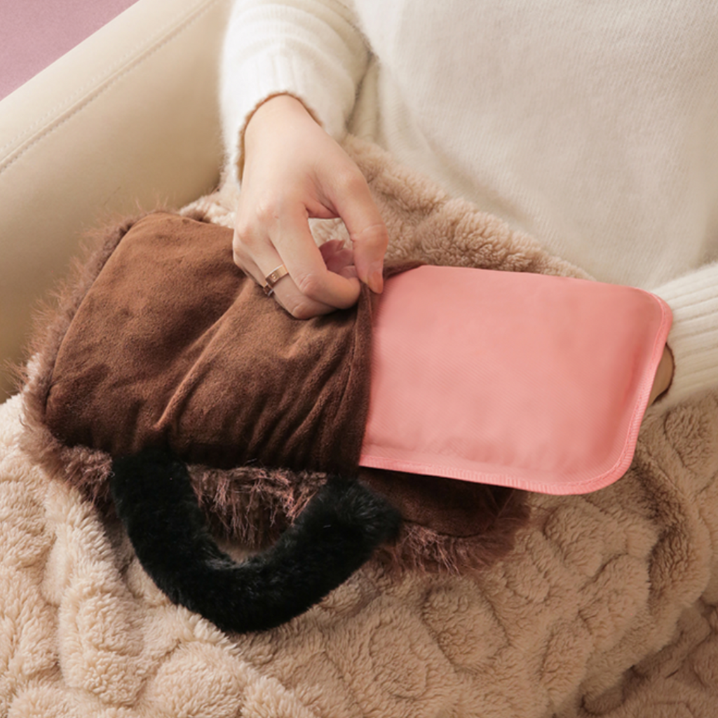 Leopard Bow Hot Water Bottle - Pink