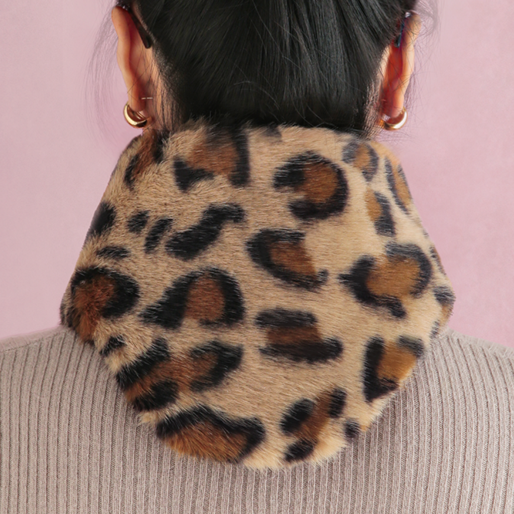 Leopard-Print Heated Neck Warmer